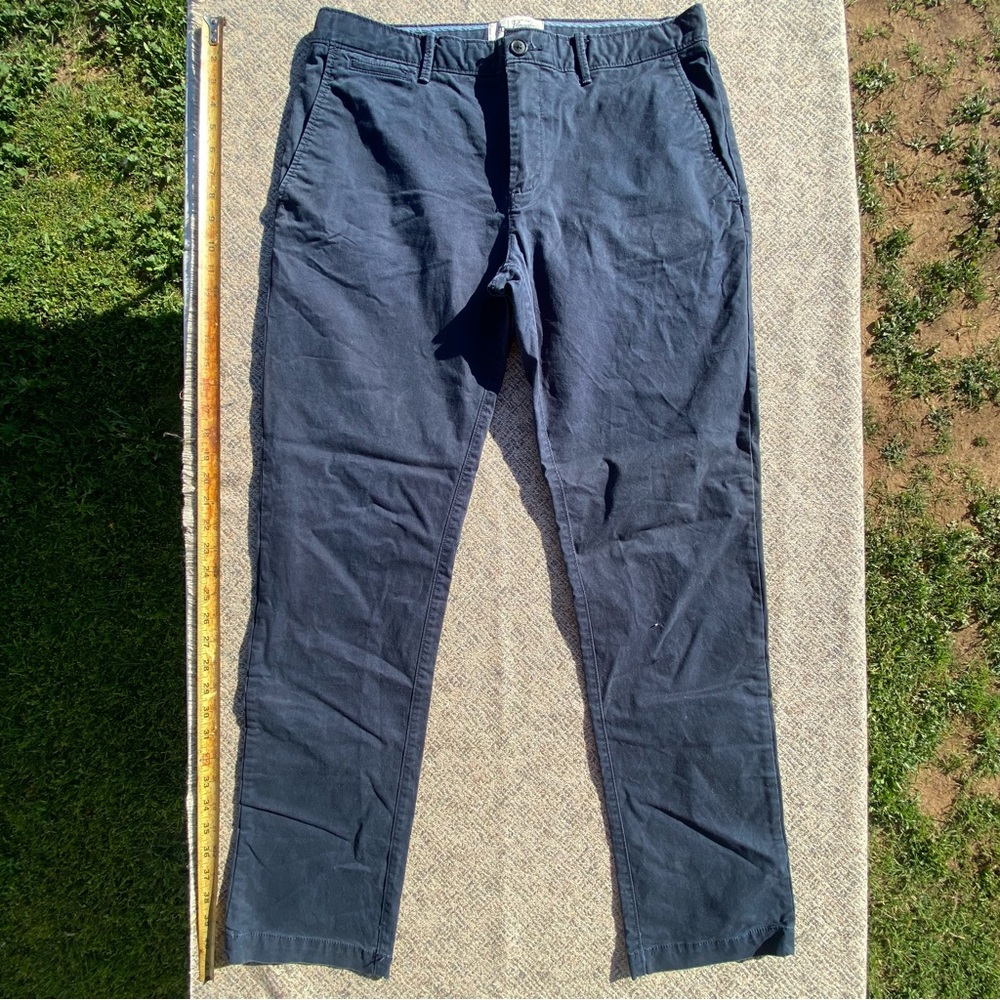 Penguin Original Blue Chino Flat Front Slim Fit size 33 33x32